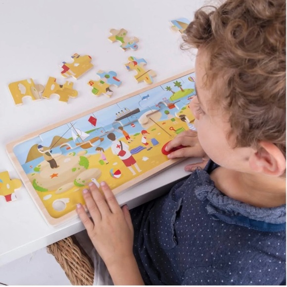 Bigjigs Toys At The Seaside Puzzle Wooden Educational Learning Toys Ages 2+ NEW - Picture 3 of 4